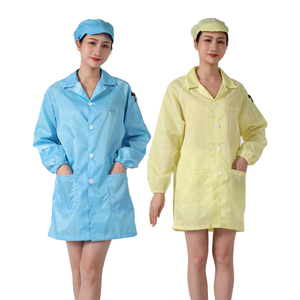 Unisex 5Mm Sọc Polyester ESD Smock Chống Tĩnh Điện Phòng Sạch Phòng Thí Nghiệm Áo Làm Việc May Mặc Chống Tĩnh Quần Áo - Product Image 4