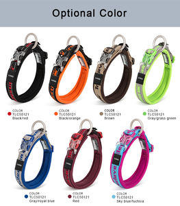 Ensemble collier et laisse pour chien de grande taille, durable, de luxe, réfléchissant, avec logo personnalisé OEM ODM, respirant, confortable, doux, pour l'entraînement - Product Image 4