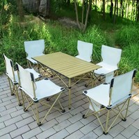 Table de camping pliante en métal pour l'extérieur