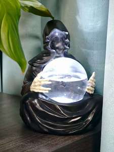 Bola de Cristal del Dios de la <span class=keywords><strong>Muerte</strong></span> - Esfera de Resina Luminosa de Halloween con Base LED, Orbe Gótico de Adivinación para Decoración Oscura <span class=keywords><strong>y</strong></span> Rituales - Product Image 6