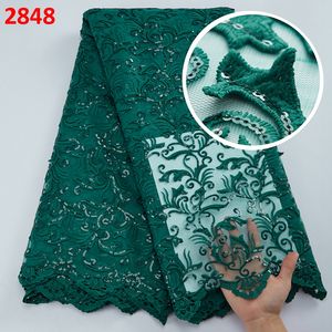 2848 nuovo arrivo Applique pizzo con perline e pietre per le donne abito ricamato 3D Tulle francese tessuto di pizzo - Product Image 6