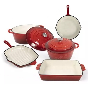 Fabrika doğrudan büyük emaye dökme demir derin Pot ev demir döküm tencere takım - Product Image 1