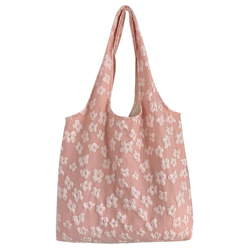 Bolsa de lona de ombro único de renda simples com flor de fadas novo design de verão