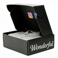 Boîte d'expédition en carton ondulé noir personnalisée, écologique, fabriquée par une usine OEM, emballage pliable pour envoi postal avec logo pour les petites entreprises