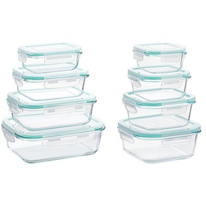Set di Contenitori in Vetro Borosilicato Ecologico, Resistenti al Calore, con Coperchio, Adatti per Forno, Congelatore, Lavastoviglie e Microonde, Ermetici, Senza BPA - Product Image 1