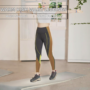 Leggings Midi Térmicos de Invierno para Mujer, Personalizados, Casuales, de Cintura Alta, Forrados de Felpa Negra, con Costuras Reforzadas, Gruesos, Transpirables, 200g - Product Image 2