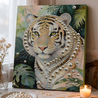 Kit de Peinture sur Toile DIY en Gros avec Perles et Diamants, Mosaïque Murale 3D en Perles de Formes Spéciales, Cadeau Artisanal, Prix Direct Usine