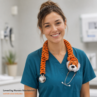 Housse de stéthoscope en peluche personnalisée en gros, motif tigre, mignonne et douce, étui animalier, cadeau pour infirmière, OEM ODM médical