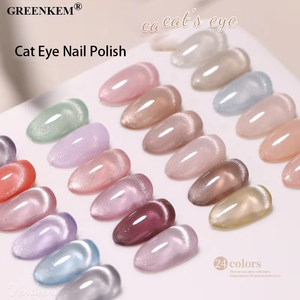 Nude Color Series Nail Gel 24Color Set Ice Transparent Crystal Cat Eye Effect para salones TPO HEMA Free Gel Nail Polish - Product Image 5