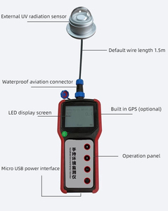 Pyranomètre à affichage LCD avec capteur de rayonnement solaire, enregistreur de données et alarme sonore et lumineuse – Instruments de mesure et d'analyse - Product Image 2