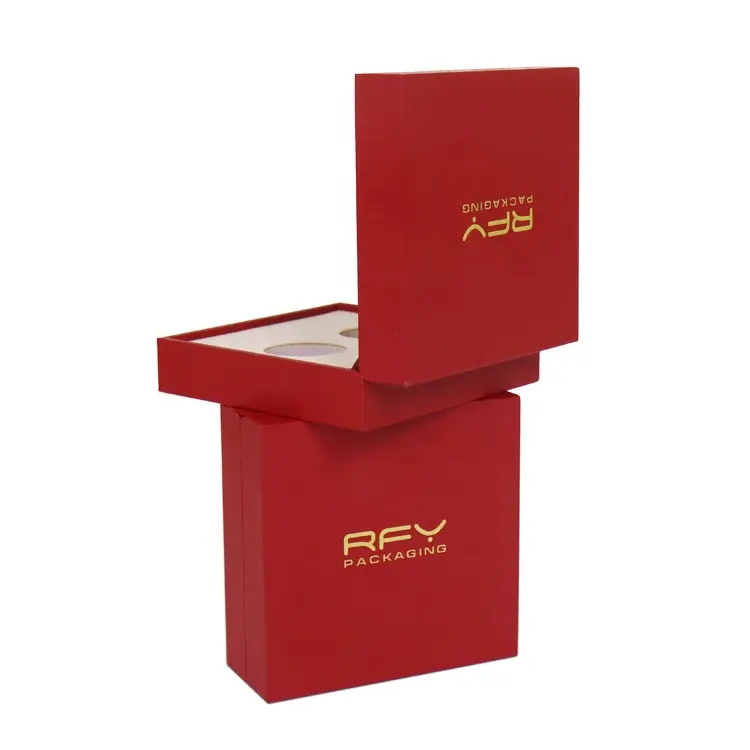 Exquisite Custom Handmade Flip <span class=keywords><strong>Abzeichen</strong></span> Medaille Geschenk Verpackung Papier Box mit EVA