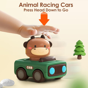 <span class=keywords><strong>Voiture</strong></span> animale de dessin animé à pousser, jouet à inertie sans batterie avec design arrondi sûr pour l'apprentissage précoce des tout-petits - Product Image 2