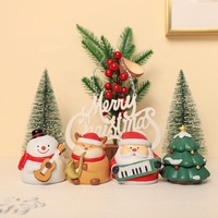 ROOGO Figurine en résine mignonne Père Noël, renne, bonhomme de neige, mini sapin de Noël, souvenir de vacances, cadeau artisanal, vente en gros Fujian