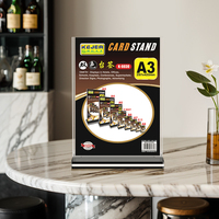 Support de carte A3 transparent Kejea avec base bicolore pour affichage de poster et signalétique de bureau en magasin de détail