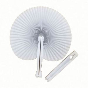 Fairy Blank White Heart Shape Folding Handheld Paper Hand Fans Plastic Handles Customized Colors DIY Painting for - Product Image 2