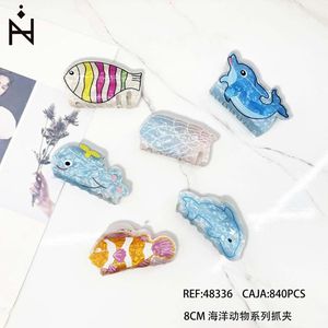 Fermagli per capelli a forma di artiglio di animali marini, 8 cm, per donne e bambini - Product Image 3