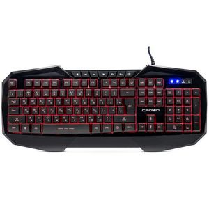คีย์บอร์ดเกมมิ่งคราวน์ มัลติมีเดียพร้อมไฟแบ็คไลท์ LED 7 ดวงขนาดเต็มสำหรับแล็ปท็อปพีซี - Product Image 3