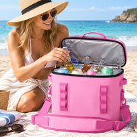 Sac isotherme souple en TPU imperméable rose, anti-fuite, pour plage, camping et pique-nique en extérieur