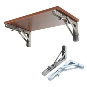 Support triangulaire pliable en acier inoxydable 201, épaisseur 3 mm, poli, modèle standard SHZ001, quincaillerie métallique pour meubles de maison et de bureau - Product Image 1