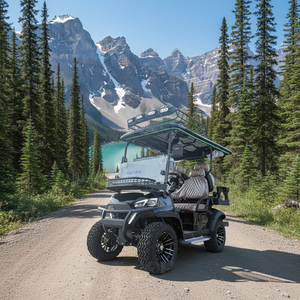 Four-seat Mini Electric Off-road Golf Cart, Club <strong>Set</strong>, with Insulated Box and Refrigerator - Product Image 1