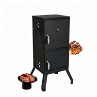 Barbecue à charbon de bois 2 niveaux avec fumoir intégré