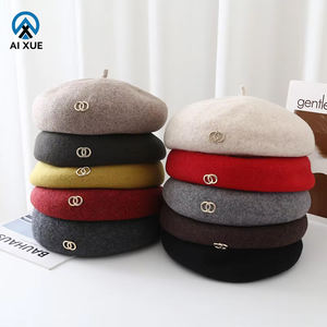 Berretto da <span class=keywords><strong>donna</strong></span> professionale personalizzato in lana francese con Logo per adulti in pizzo ricamato per abbigliamento o feste Casual invernali - Product Image 1