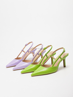 1208-1 Sur Mesure d'Usine Sandales à Talons Aiguilles Pointus Simples et Tendance pour Femmes, à Contrefort Ouvert et Talons Pleins pour Usage Extérieur