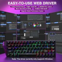 Clavier de jeu mécanique OEM ODM WIN68 HE avec 60 interrupteurs magnétiques à effet Hall, mode de déclenchement rapide, actionnement réglable, fréquence de polling 8000Hz