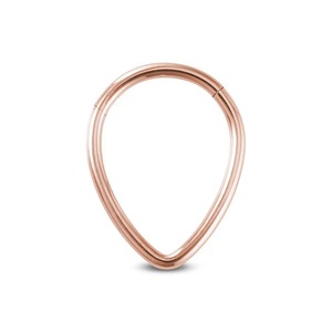 Stainless Steel Water Drop Seamless Hinged <b>Rings</b> | Hypoallergenic Body Jewelry for Nose, Ear & <b>Septum</b> Piercings - Product Image 4