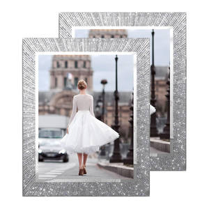 Marcos de Fotos Brillantes con Cristales Plateados para Bodas, Hogar, Familia y Fiestas - Product Image 1