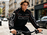 OEM Hiver Rembourré Moto Streetwear Ample Toile Imperméable Personnalisé Course Automobile Formule 1 F1 Ferrari Fermeture Éclair Avant Imprimé à Pois