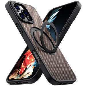 แหวนแม่เหล็กคาร์บอนไฟเบอร์แบบปรับได้2 in 1 PC แบบแข็ง TPU แบบนิ่มสำหรับ iPhone 17 Air 17 16 15 <span class=keywords><strong>14</strong></span> 13 PRO MAX - Product Image 5