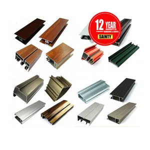 6063 T5 noir couleur extrusion poudre enduit profilés en aluminium extrusion cadre en aluminium pour porte