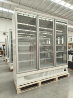 Congélateur vitrine à 3 portes en verre, à température unique, avec contrôle numérique pour aliments surgelés