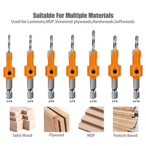 1set 5mm Hex Shank <strong>Countersink</strong> <strong>Drill</strong> Bit Double Flute High Speed Steel Wood Boring Bit for Concealed Screw Holes <strong>Mill</strong> - Product Image 3
