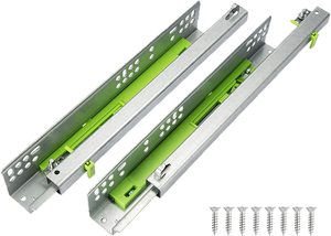 Đường ray trượt ngăn kéo vô hình 3 lần với chức năng đóng mềm mở rộng đầy đủ Đáy gắn 24 ''điều chỉnh chiều cao ngăn kéo 0-5mm - Product Image 2