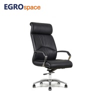 Fauteuil de bureau en cuir inclinable et pivotant de direction EGROspace, mobilier de luxe moderne pour salle d'attente et réunion