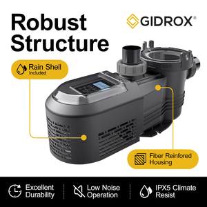 Pompes de <span class=keywords><strong>piscine</strong></span> auto-amorçantes puissantes à moteur à aimant permanent 3HP 4 vitesses avec couvercle anti-pluie amovible et vitesse variable - Product Image 2