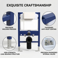 Support mural universel pour toilettes, design moderne peu encombrant, réservoir WC intégré, double chasse, salle de bain, HDPE, usage commercial