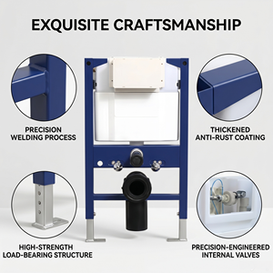 Marco de <span class=keywords><strong>Inodoro</strong></span> Universal para Montar en la Pared, Diseño Moderno que Ahorra Espacio, <span class=keywords><strong>Cisterna</strong></span> Integrada para Edificios Comerciales, Marco de Montaje de Acero - Product Image 5