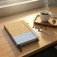 Carnet A5 en cuir recyclé avec couverture en forme de tasse à café, imprimé UV, écologique, minimaliste, durable, fabriqué à partir de café recyclé