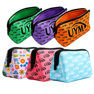 Sac en néoprène avec logo personnalisé, impression par sublimation, fermeture éclair, trousse de maquillage, grande capacité, organiseur de toilette, cosmétiques, maquillage, voyage - Product Image 2