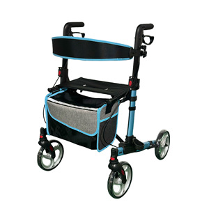Andador 905A de aleación de aluminio azul con cesta de almacenamiento para apoyo a la movilidad de personas mayores - Product Image 1