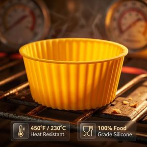 Lot de 6 moules à gâteau réutilisables en silicone, nouveau design, résistants à la chaleur pour friteuse à air et four, usage domestique - Product Image 4