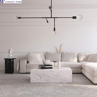 Piédestal de luxe moderne en pierre de Carrare ensemble de tables basses blanches grandes plinthes en marbre pour meubles de salon