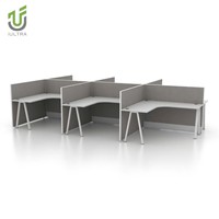 Poste de travail modulaire en forme de L IULTRA moderne, cabine de bureau mobile, postes de travail portables et déplaçables, configurations flexibles