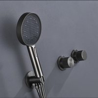 Ensemble de douche thermostatique en laiton de conception nouvelle avec grande douchette et fonctions multiples pour salle de bain moderne, hôtel et villa