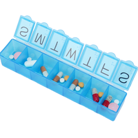 Pilulier en plastique 7 jours avec logo personnalisé Organisateur porte-tablette hebdomadaire 7 compartiments avec étui à médicaments avec logo personnalisé