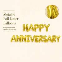 Décorations de fête pour événements de mariage, ballons en feuille d'aluminium de 16 pouces argentés et dorés, bannière de joyeux anniversaire