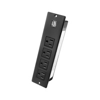 Multiprise USB 4 ports standard US, dissimulée, pour bureau, meubles, armoires, comptoirs